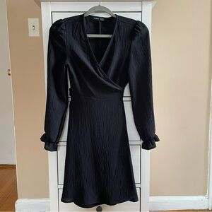 Elegant Black Wrap Dress